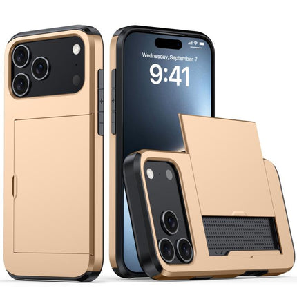 Shockproof Armor Phone Case with Card Slot, For iPhone 17e / 16e, For iPhone 17 Pro Max