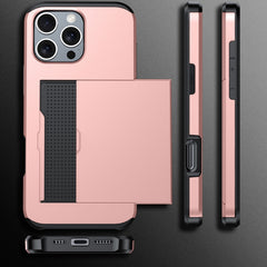 Shockproof Armor Phone Case with Card Slot, For iPhone 16 Pro Max, For iPhone 16 Pro