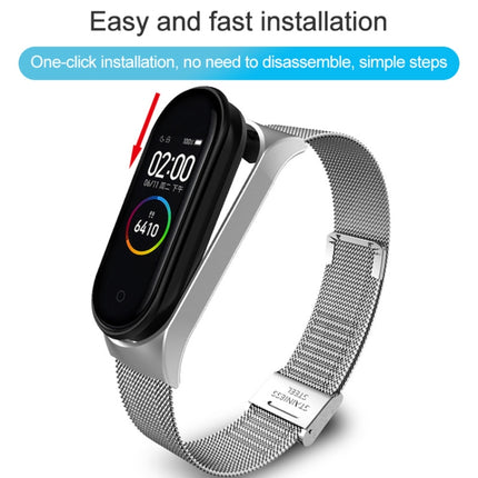 For Xiaomi Mi Band 4 / 3 Milanese Metal Replacement Strap Watchband, Silver, Black, Rose Gold, Rose Pink, Black Red, Black Green, Pink, Colorful, Green, Pearlescent Blue, Blue, Purple, Red