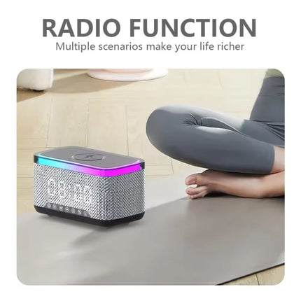AEC S300 Portable 10W Power Multifunction Bluetooth Speaker Alarm Clock Wireless Charger, S300