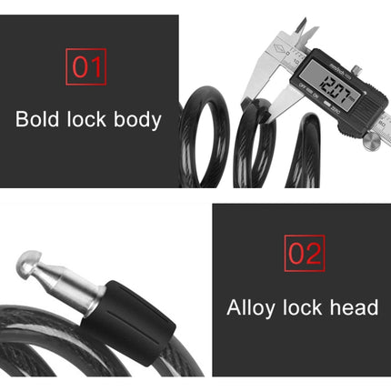 Bicycle Portable Anti-theft Lock Steel Cable Lock with Lock Frame