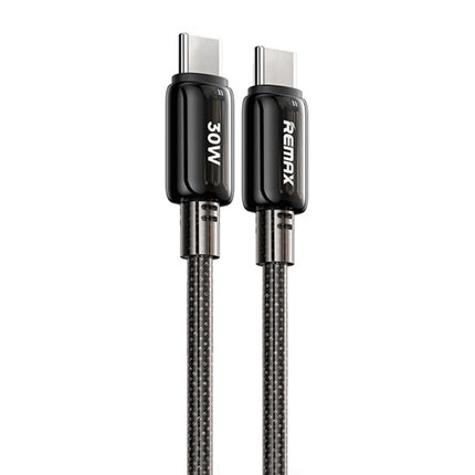 REMAX RC-C036 1.2m 30W Type-C to Type-C Transparent Braided Fast Charging Cable, Type-C to Type-C