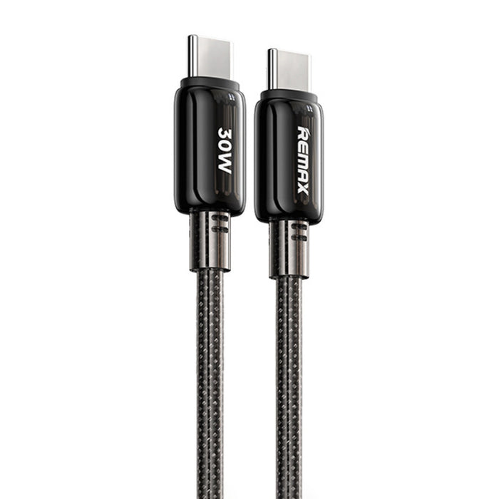 REMAX RC-C036 1.2m 30W Type-C to Type-C Transparent Braided Fast Charging Cable, Type-C to Type-C