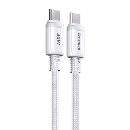 REMAX RC-C036 1.2m 30W Type-C to Type-C Transparent Braided Fast Charging Cable, Type-C to Type-C