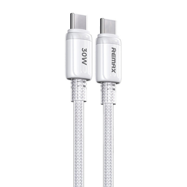 REMAX RC-C036 1.2m 30W Type-C to Type-C Transparent Braided Fast Charging Cable, Type-C to Type-C