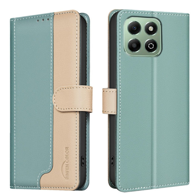 Color Matching RFID Anti-theft Leather Phone Case, For Honor X6b, For Honor 200 Lite Global, For Honor X8b, For Honor X9b / Magic6 Lite