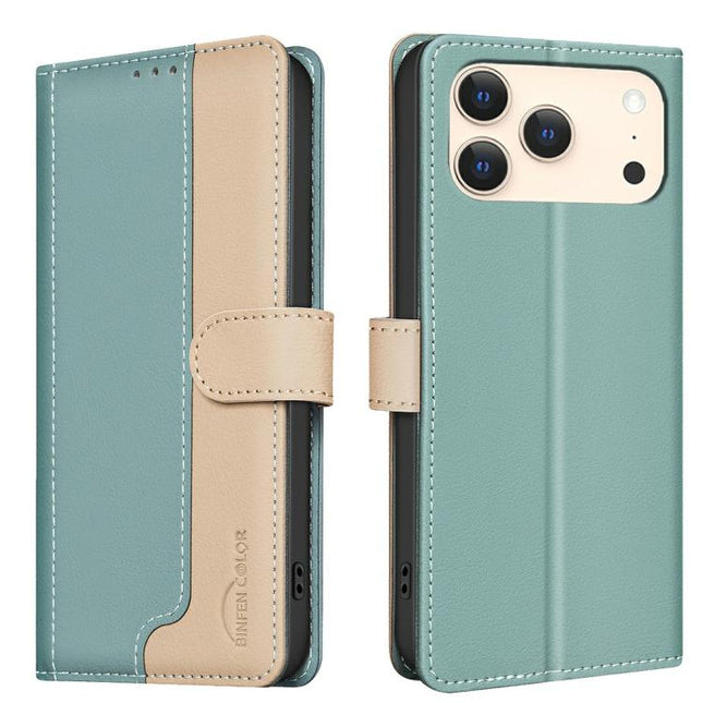 Color Matching RFID Anti-theft Leather Phone Case, For iPhone 18 Pro/17 Pro, For iPhone 18 Pro Max/17 Pro Max, For iPhone 17e / 16e, For iPhone 17