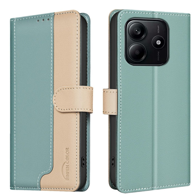 Color Matching RFID Anti-theft Leather Phone Case, For Redmi Note 14 5G, For Redmi Note 14 Pro 5G / Note 14 Pro+ 5G, For Redmi 14C 4G, For Xiaomi Redmi A3