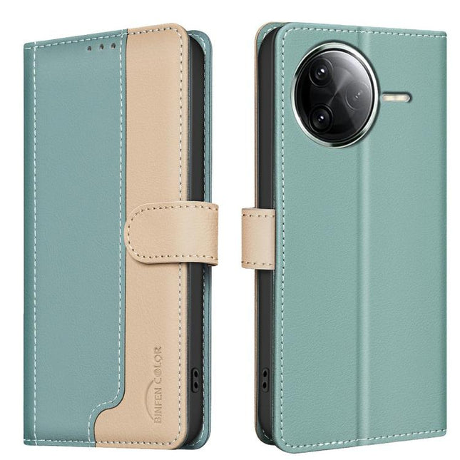 Color Matching RFID Anti-theft Leather Phone Case, For Redmi K80 / K80 Pro, For Redmi Turbo 4, For Redmi Note 14 Pro 4G, For Redmi Note 14 4G 163.25mm