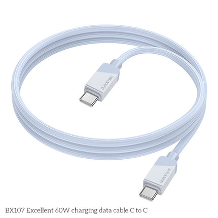 Borofone BX107 60W USB-C / Type-C to USB-C / Type-C Fast Charge Data Cable, Length:1m, Type-C to Type-C