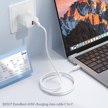 Borofone BX107 60W USB-C / Type-C to USB-C / Type-C Fast Charge Data Cable, Length:1m, Type-C to Type-C