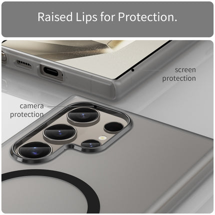 MagSafe Frosted Translucent TPU + PC Full Coverage Phone Case, For Samsung Galaxy S24 Ultra 5G, For Samsung Galaxy S24+ 5G