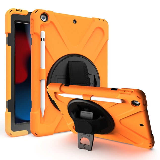 Shockproof Colorful Silicone + PC Protective Case with Holder & Shoulder Strap & Hand Strap & Pen Slot