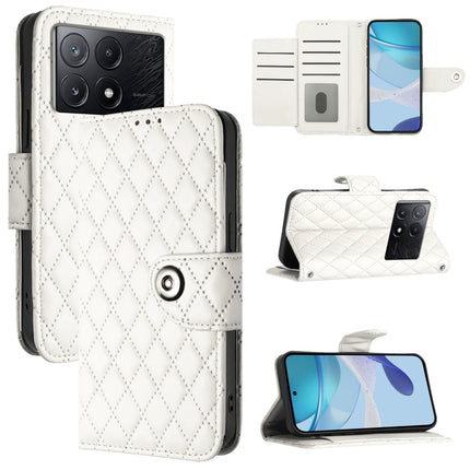 Rhombic Texture Flip Leather Phone Case with Lanyard, For Xiaomi Poco M6 Pro 4G, For Xiaomi Poco X6 Neo, For Xiaomi Poco X6 Pro / Redmi K70E, For Xiaomi Poco X6