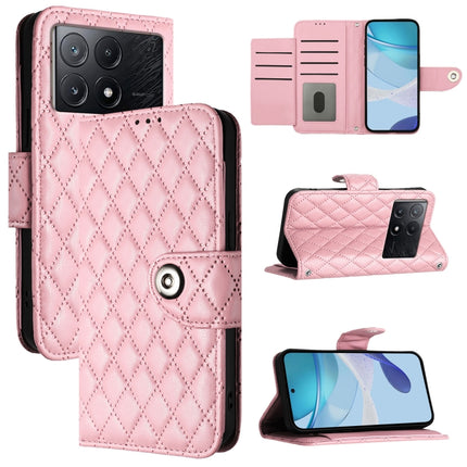 Rhombic Texture Flip Leather Phone Case with Lanyard, For Xiaomi Poco M6 Pro 4G, For Xiaomi Poco X6 Neo, For Xiaomi Poco X6 Pro / Redmi K70E, For Xiaomi Poco X6