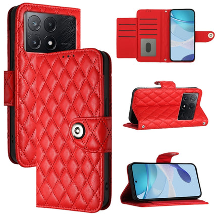Rhombic Texture Flip Leather Phone Case with Lanyard, For Xiaomi Poco M6 Pro 4G, For Xiaomi Poco X6 Neo, For Xiaomi Poco X6 Pro / Redmi K70E, For Xiaomi Poco X6