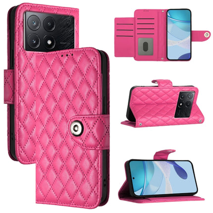Rhombic Texture Flip Leather Phone Case with Lanyard, For Xiaomi Poco M6 Pro 4G, For Xiaomi Poco X6 Neo, For Xiaomi Poco X6 Pro / Redmi K70E, For Xiaomi Poco X6