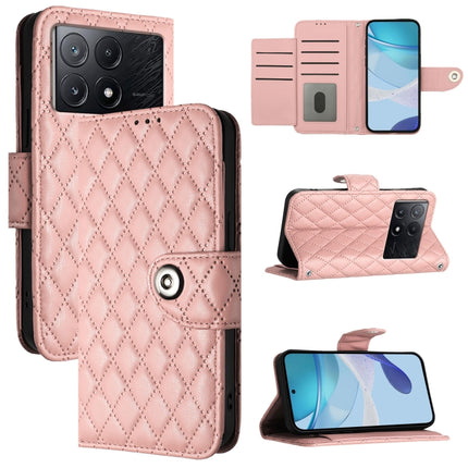 Rhombic Texture Flip Leather Phone Case with Lanyard, For Xiaomi Poco M6 Pro 4G, For Xiaomi Poco X6 Neo, For Xiaomi Poco X6 Pro / Redmi K70E, For Xiaomi Poco X6