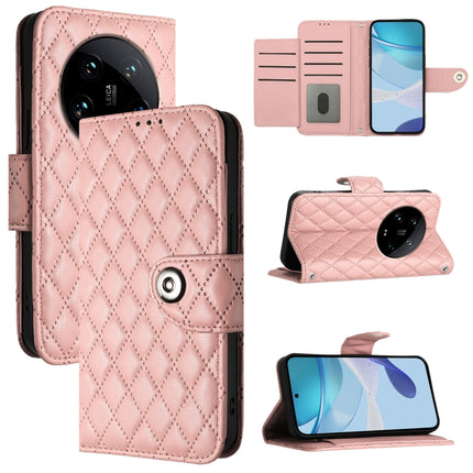 Rhombic Texture Flip Leather Phone Case with Lanyard, For Xiaomi 14 Ultra, For Xiaomi 14 Pro, For Xiaomi 14, For Xiaomi Poco M6 Pro 5G