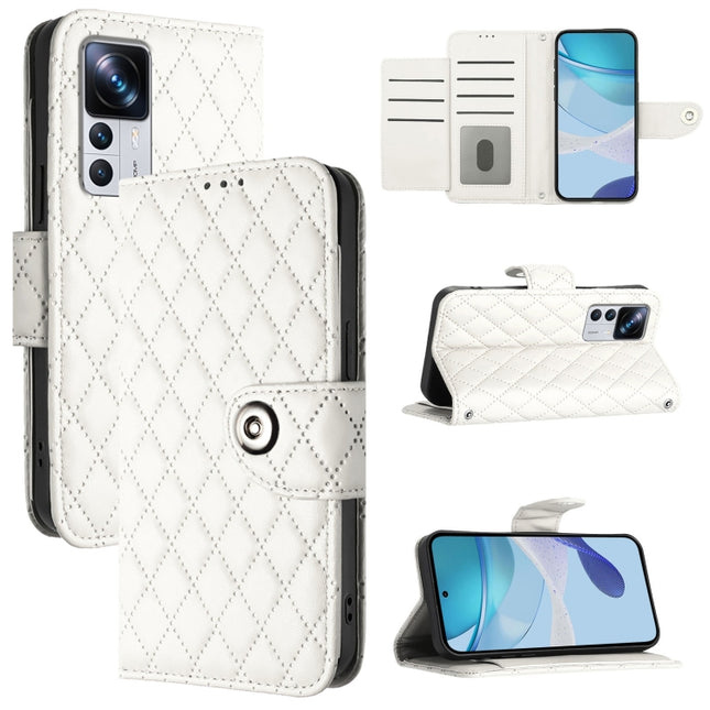 Rhombic Texture Flip Leather Phone Case with Lanyard, For Xiaomi 12T / 12T Pro, For Xiaomi Poco M5s, For Xiaomi 12S Ultra, For Xiaomi 12 Pro / 12S Pro
