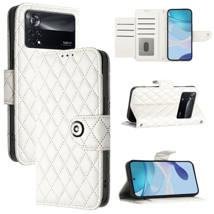 Rhombic Texture Flip Leather Phone Case with Lanyard, For Xiaomi Civi 1S, For Xiaomi Poco M4 Pro 5G, For Xiaomi Poco M4 Pro 4G, For Xiaomi Poco X4 Pro 5G