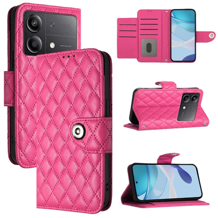 Rhombic Texture Flip Leather Phone Case with Lanyard, For Xiaomi Poco M6 Pro 4G, For Xiaomi Poco X6 Neo, For Xiaomi Poco X6 Pro / Redmi K70E, For Xiaomi Poco X6