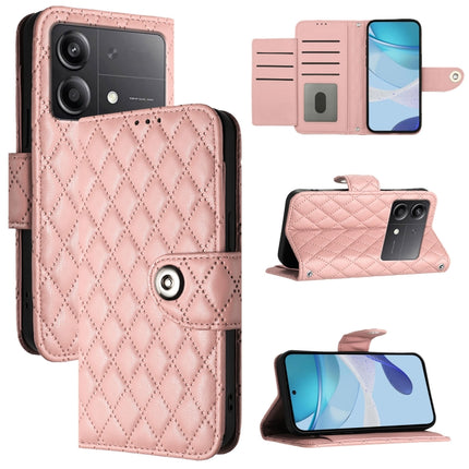 Rhombic Texture Flip Leather Phone Case with Lanyard, For Xiaomi Poco M6 Pro 4G, For Xiaomi Poco X6 Neo, For Xiaomi Poco X6 Pro / Redmi K70E, For Xiaomi Poco X6