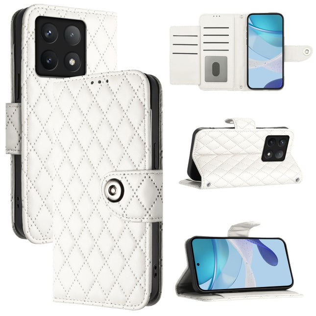 Rhombic Texture Flip Leather Phone Case with Lanyard, For Xiaomi 14T Pro, For Xiaomi 14T, For Xiaomi Poco F6 5G, For Xiaomi Poco C61
