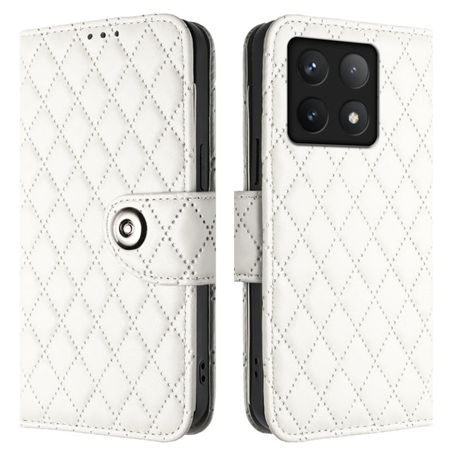 Rhombic Texture Flip Leather Phone Case with Lanyard, For Xiaomi 14T Pro, For Xiaomi 14T, For Xiaomi Poco F6 5G, For Xiaomi Poco C61