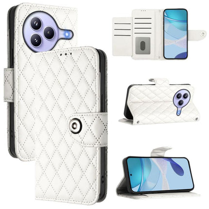 Rhombic Texture Flip Leather Phone Case with Lanyard, For Xiaomi 15T 5G, For Xiaomi Civi 5 Pro 5G, For Xiaomi 15S Pro 5G, For Xiaomi Poco M7 5G / C75 4G