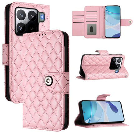 Rhombic Texture Flip Leather Phone Case with Lanyard, For Xiaomi 15T 5G, For Xiaomi Civi 5 Pro 5G, For Xiaomi 15S Pro 5G, For Xiaomi Poco M7 5G / C75 4G