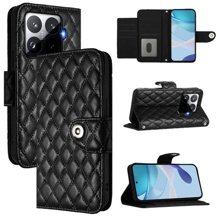 Rhombic Texture Flip Leather Phone Case with Lanyard, For Xiaomi 17 Max 5G, For Xiaomi 17T Pro 5G, For Xiaomi Poco M7 4G 169mm, For Xiaomi 15T Pro 5G