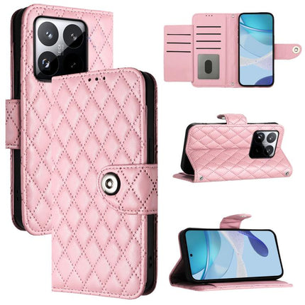 Rhombic Texture Flip Leather Phone Case with Lanyard, For Xiaomi 15T 5G, For Xiaomi Civi 5 Pro 5G, For Xiaomi 15S Pro 5G, For Xiaomi Poco M7 5G / C75 4G