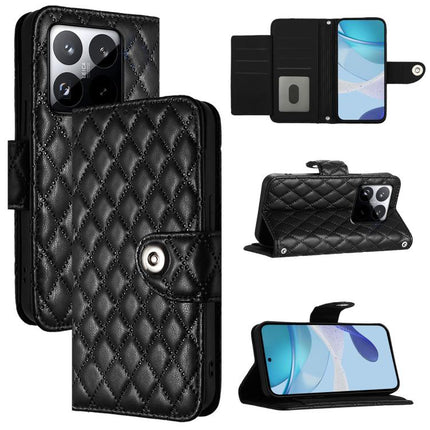 Rhombic Texture Flip Leather Phone Case with Lanyard, For Xiaomi 15T 5G, For Xiaomi Civi 5 Pro 5G, For Xiaomi 15S Pro 5G, For Xiaomi Poco M7 5G / C75 4G