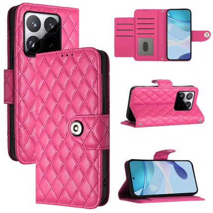 Rhombic Texture Flip Leather Phone Case with Lanyard, For Xiaomi 15T 5G, For Xiaomi Civi 5 Pro 5G, For Xiaomi 15S Pro 5G, For Xiaomi Poco M7 5G / C75 4G