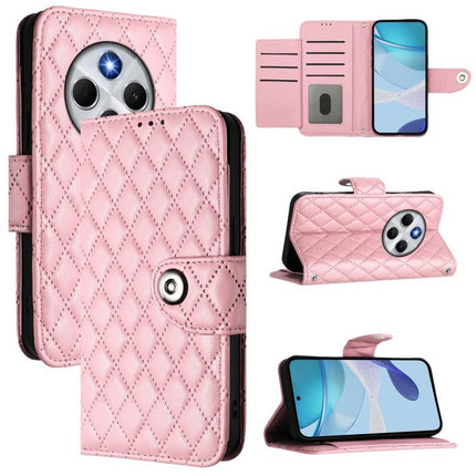 Rhombic Texture Flip Leather Phone Case with Lanyard, For Xiaomi 15T 5G, For Xiaomi Civi 5 Pro 5G, For Xiaomi 15S Pro 5G, For Xiaomi Poco M7 5G / C75 4G