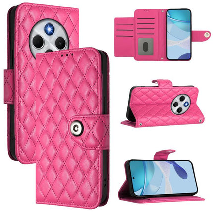 Rhombic Texture Flip Leather Phone Case with Lanyard, For Xiaomi 15T 5G, For Xiaomi Civi 5 Pro 5G, For Xiaomi 15S Pro 5G, For Xiaomi Poco M7 5G / C75 4G