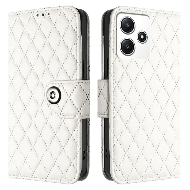 Rhombic Texture Flip Leather Phone Case with Lanyard, For Redmi 12 4G Global / India, For Redmi 12 5G Global / India, For Redmi Note 12R, For Redmi Note 11T Pro+ / 12T Pro