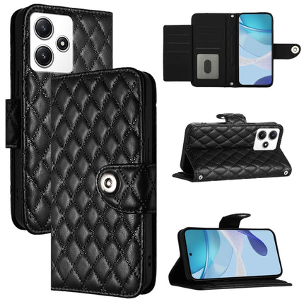 Rhombic Texture Flip Leather Phone Case with Lanyard, For Redmi 12 4G Global / India, For Redmi 12 5G Global / India, For Redmi Note 12R, For Redmi Note 11T Pro+ / 12T Pro