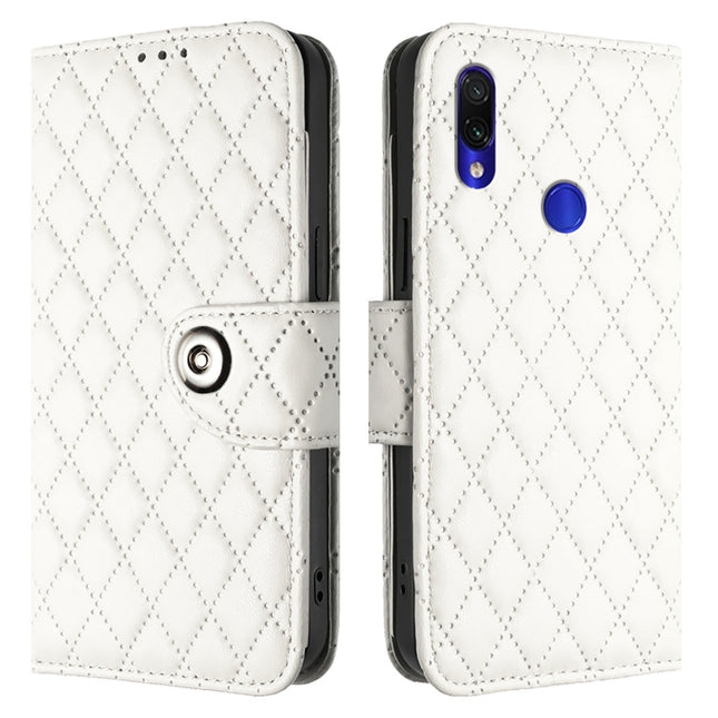 Rhombic Texture Flip Leather Phone Case with Lanyard, For Redmi Note 7 / 7 Pro / 7S