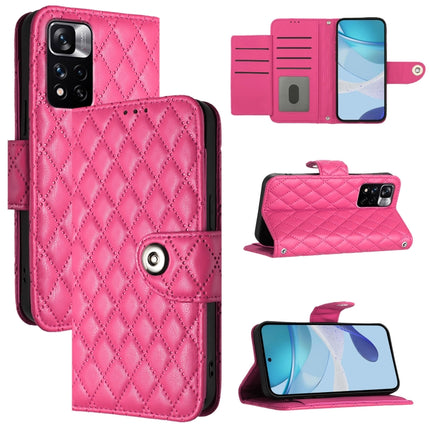 Rhombic Texture Flip Leather Phone Case with Lanyard, For Redmi Note 11 SE India, For Redmi Note 11 Pro+ 5G EU, For Redmi 10C / Redmi 10 2022 India, For Redmi Note 11S 5G