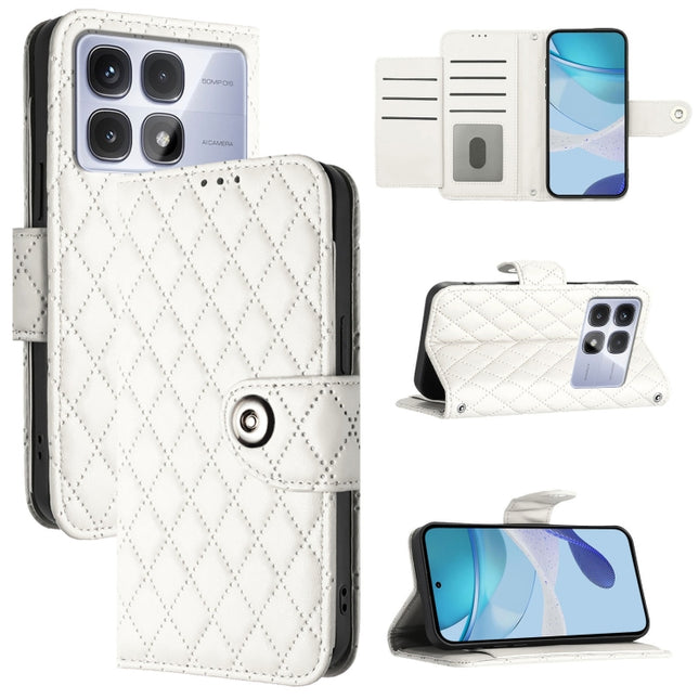 Rhombic Texture Flip Leather Phone Case with Lanyard, For Redmi K70 Ultra 5G Global, For Redmi 13 4G / Note 13R, For Redmi A3, For Redmi Note 13 Pro 4G Global
