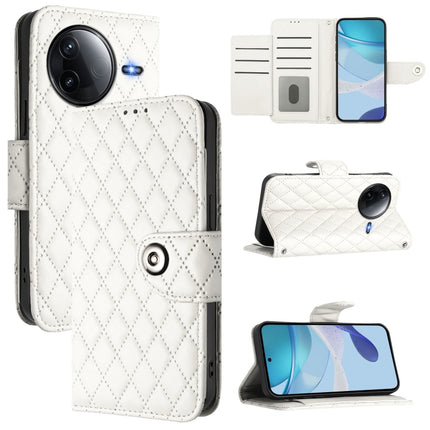 Rhombic Texture Flip Leather Phone Case with Lanyard, For Redmi Note 14 5G Global, For Redmi K80 5G / K80 Pro 5G, For Redmi Note 14 Pro 4G, For Redmi Note 14 4G 163.25mm