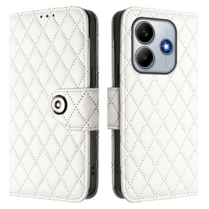 Rhombic Texture Flip Leather Phone Case with Lanyard, For Redmi Note 14 5G Global, For Redmi K80 5G / K80 Pro 5G, For Redmi Note 14 Pro 4G, For Redmi Note 14 4G 163.25mm
