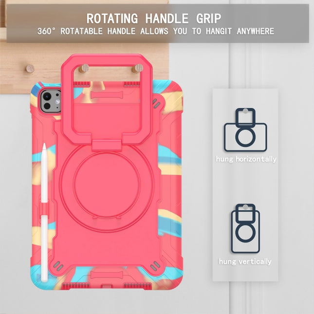 Handle Grip Holder Silicone Hybrid PC Tablet Case with Strap, For iPad Pro 11 2025 / 2024, For iPad Air 11 2026 / 2025 / 2024