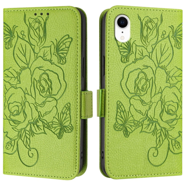 Embossed Rose RFID Anti-theft Leather Phone Case, For iPhone XR, For iPhone XS Max, For iPhone 8 Plus / 7 Plus