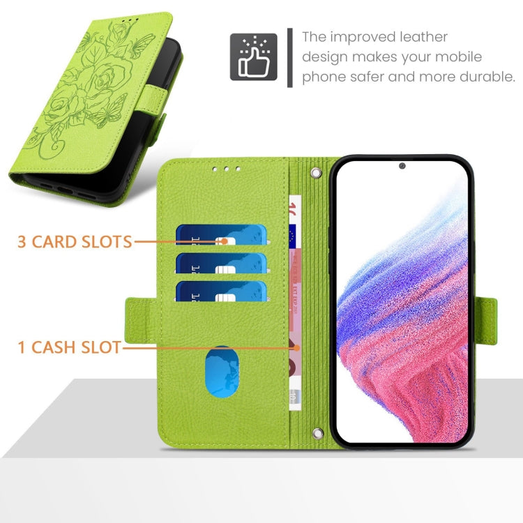 Embossed Rose RFID Anti-theft Leather Phone Case