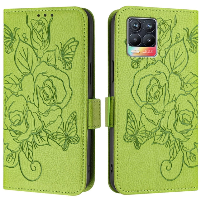 Embossed Rose RFID Anti-theft Leather Phone Case, For Realme 8 4G / 8 Pro 4G, For Realme GT 5G / GT Neo 5G, For Realme C25 / C15 / C12 / C25s / 7i, For Realme C17 / 7i