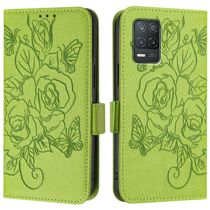 Embossed Rose RFID Anti-theft Leather Phone Case, For Realme V13 5G / Q3 5G / Q3i 5G, For Realme 9 Pro 5G Global / 9 5G EU Version, For Realme C20 / C11 2021 / C21, For Realme C21Y