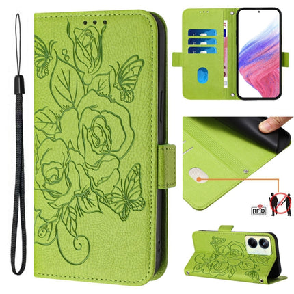 Embossed Rose RFID Anti-theft Leather Phone Case, For Realme C33 2022 / C33 2023 Global, For Realme 10T 5G / 10s 5G / 9i 5G Indian, For Realme GT3 5G / GT Neo 5 240W, For Realme 10 Pro 5G